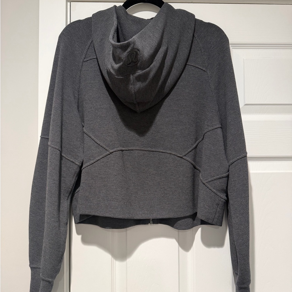 Auth.✅ Lululemon Scuba Waffle Full Zip Hoodie in “Graphite Grey” Size M/L🩶 - Picture 8 of 10